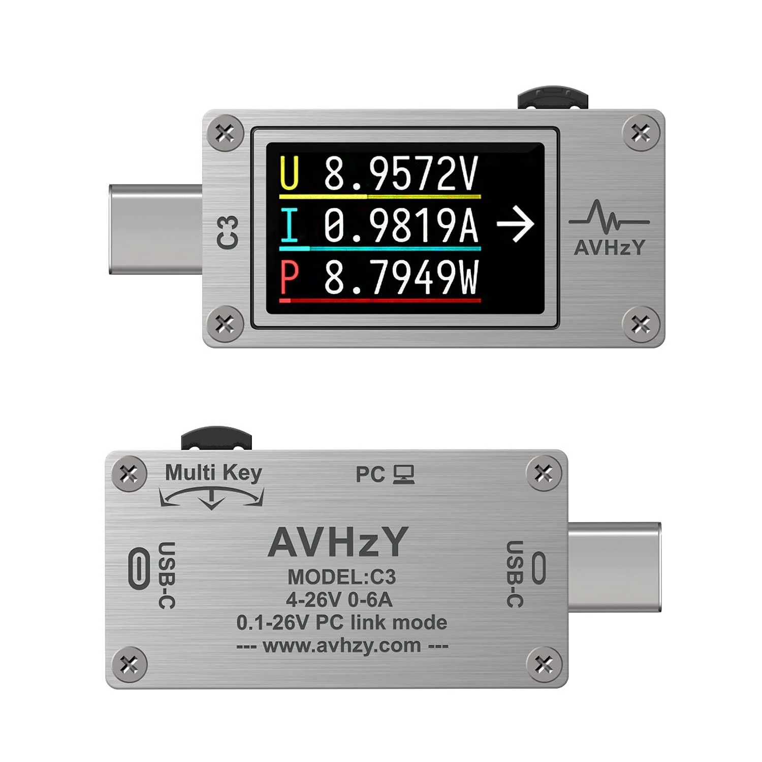 USB Power Meter USB 3.1 Type-c Tester Digital Multimeter Current Tester Voltage Detector DC 26V 6A PD 2.0/3.0 QC 2.0/3.0/4.0 pps Trigge