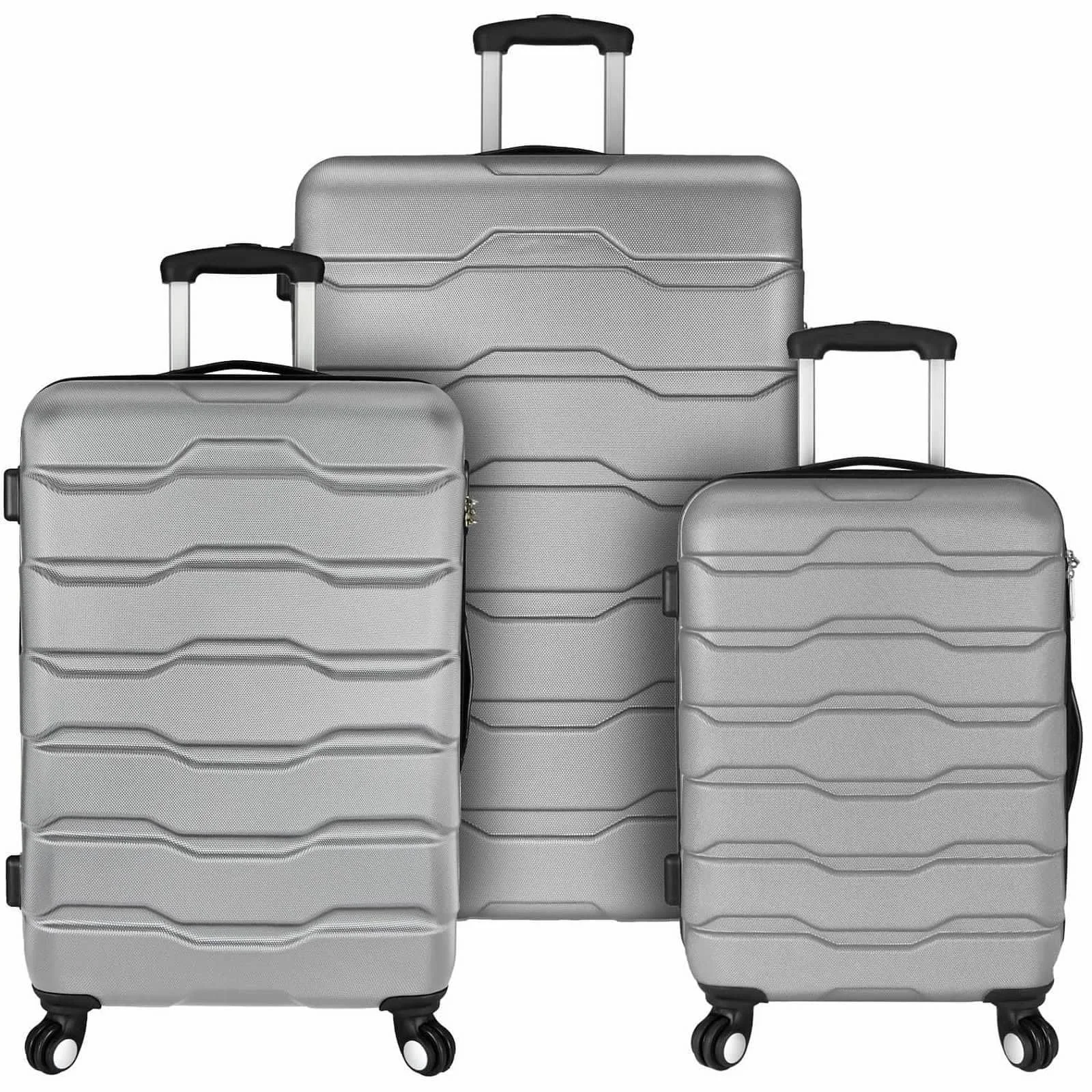 Contenedores CO2672165 Omni 3 Piece Hardside Spinner Luggage Set, Grey