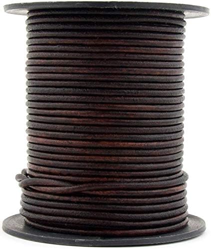 Xsotica-Dye Round Leather Cords -1.5mm Leather Cord Bracelets Necklace & Jewellery Making (Brown Mahogany, 100 Meter(109 Yard))
