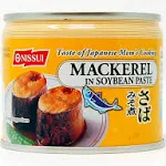 Nissui Saba Misoni - Canned Mackerel in Soybean Paste 190g (6.7oz.) (Pack of 10) Total 67oz.