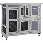 Aivituvin Bunny Cage Rabbit Hutch Indoor Rabbit Cage with Wheels Outdo