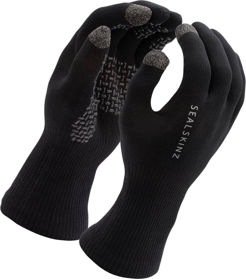 Sealskinz Waterproof All Weather Ultra Grip Knitted Gloves - Black