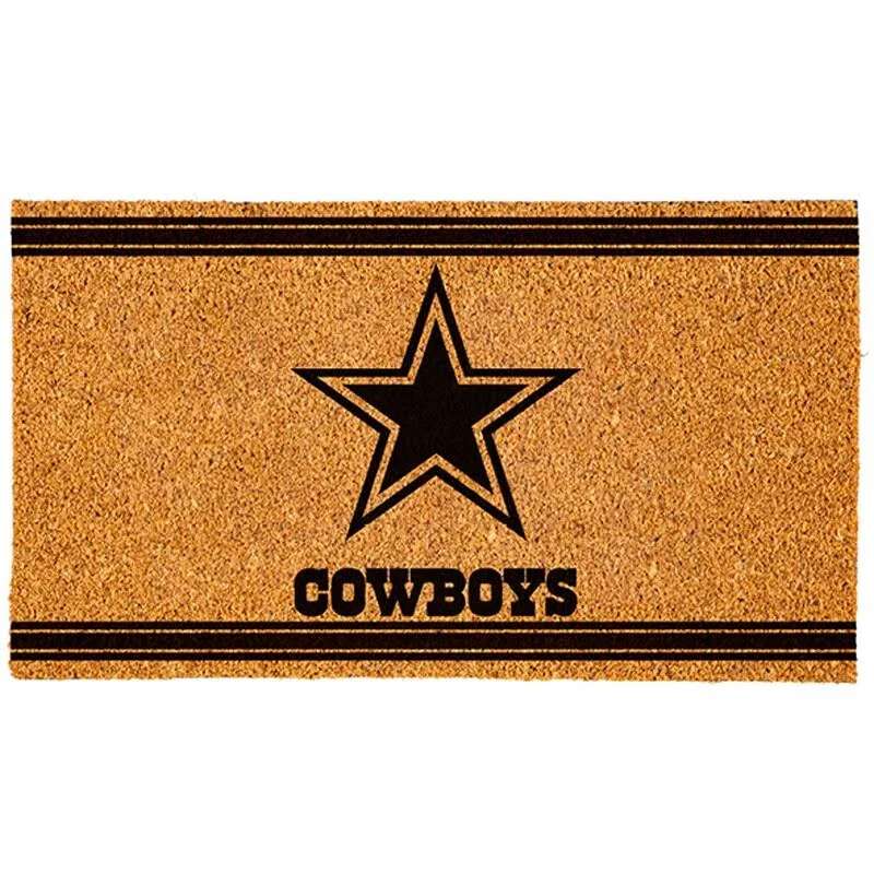 Team Sports America NFL Dallas Cowboys Natural Coir Door Mat | Indoor and Outdoor Entryway | 28 x 16 Inches | Non slip Back | Welcome Floor Mats | Muddy Dog Paws | Front Door Entrance Home Décor