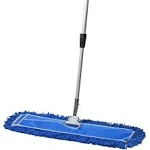 Tidy Tools Commercial Dust Mop & Floor Sweeper, 60 in. Dust Mop for Hardwood Floors, Cotton Reusable Dust Mop Head, Extendable Handle, Industrial Dry Mop for Floor Cleaning & Janitorial Supplies, Blue