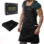 Ecozen Lifestyle Waxed Canvas Apron (Kevlar Thread) Welding Apron - Heat&Chemical Resistant Heavy Duty Fully Adjustable to Comfortably Fit Men An