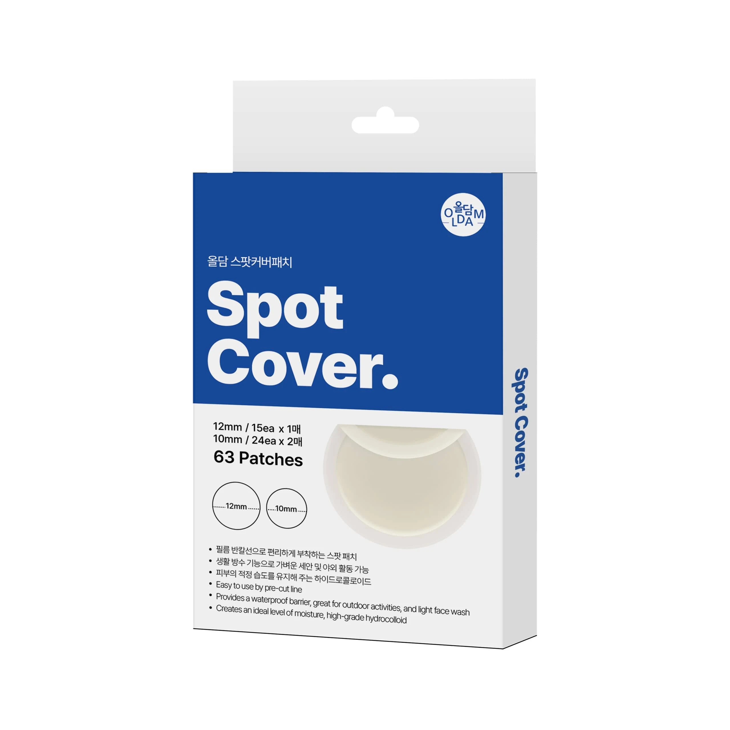 Oldam Spot Cover Patch - Hydrocolloid Acne Pimple Patch for Covering Zits and Blemishes, Spot Stickers for Face, Vegan and Cruelty Free (63 Count)