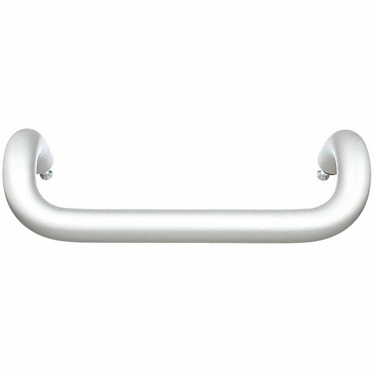 ROCKWOOD Pull Handle: Thru-Bolt, Aluminum, Silver, 10 in Mounting Hole Center to Center, 1 in