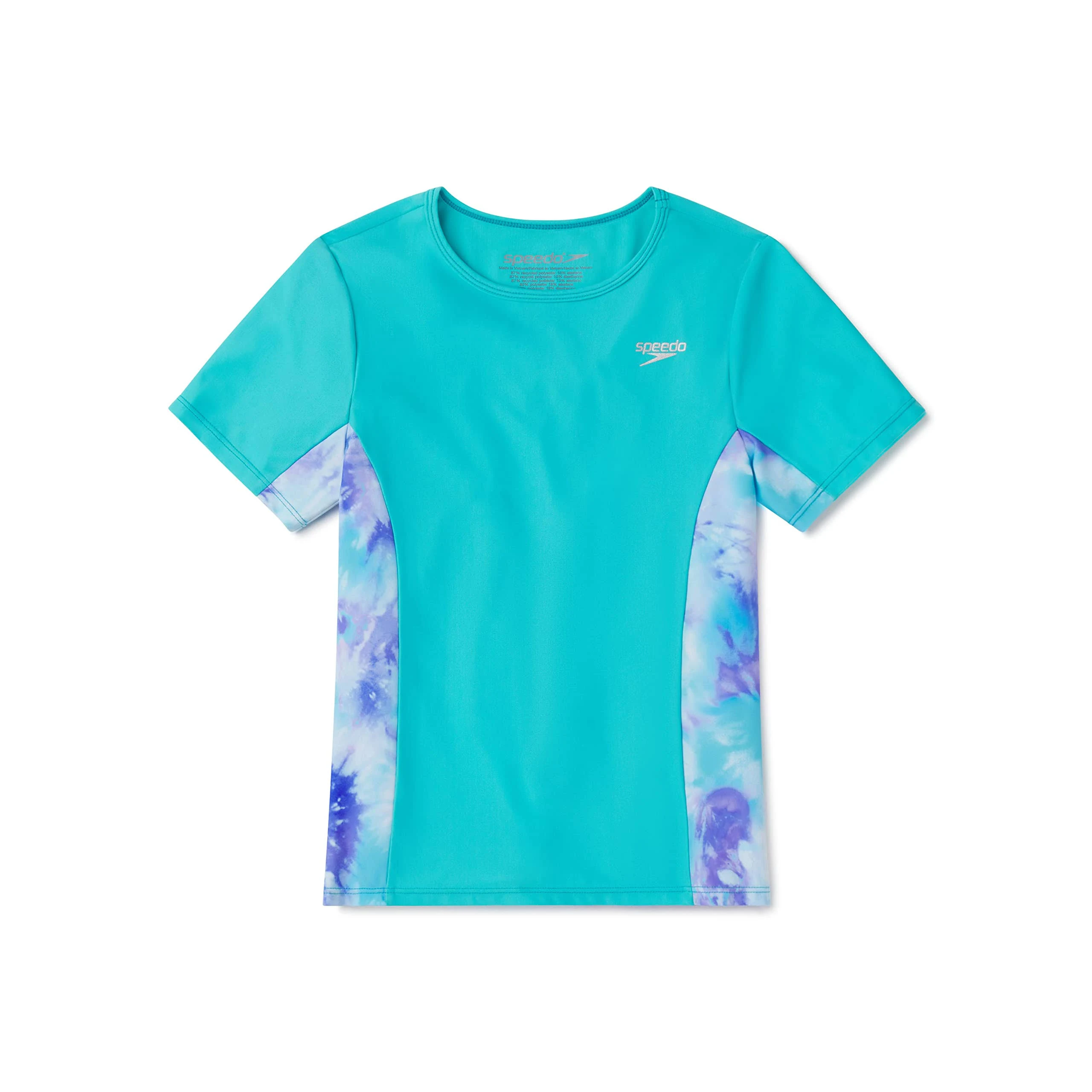 Speedo Girl's UV Swim Shirt Short Sleeve Printed Rashguard