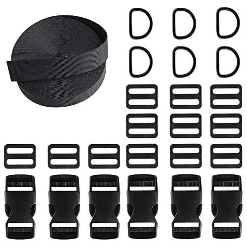 SZRAYBO Buckles Strap, Nylon Webbing Strap Quick Release Buckle, Tri-Glide Slide Buckle 8pcs, No Sewing Required