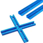 POWERTEC 71713 48 Inch x2 Universal T track with Intersection Kit, Double-Cut Profile T track with Predrilled Mounting Holes, Pack of 1