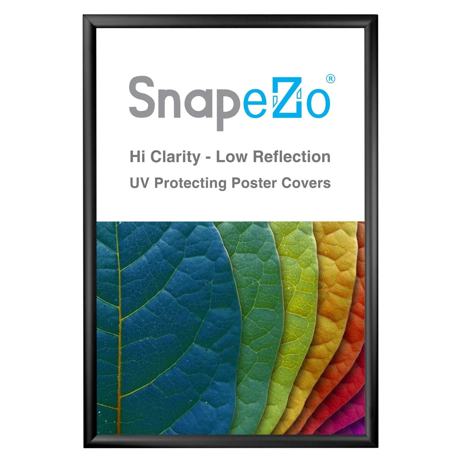 SnapeZo Poster Frame 25x37 Inches, Black 1.2 Inch Aluminum Profile, Front-Loading Snap Frame, Wall Mounting, Premium Series