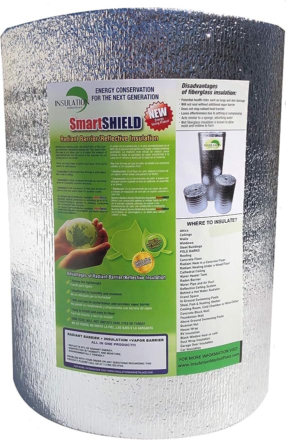 SmartSHIELD -5mm 16&#034;X50ft Reflective Insulation Roll  Foam Core Radiant Barrier