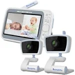 Moonybaby EMF Reduction Baby Monitor QuadView 40 with 2 Cameras, No WiFi