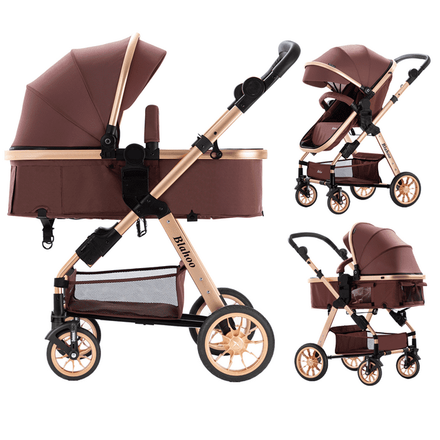 Blahoo Baby Stroller for Toddler Foldable Aluminum Alloy Pushchair with Adjustable BackrestBassinet Stroller Adjustable Directio