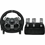 Logitech G920 Driving Force Racing Wheel and Floor Pedals, Real Force Feedback, Stainless Steel Paddle Shifters, Leather Steering Wheel Cover for Xbox Series X|S, Xbox One, PC, Mac - Black