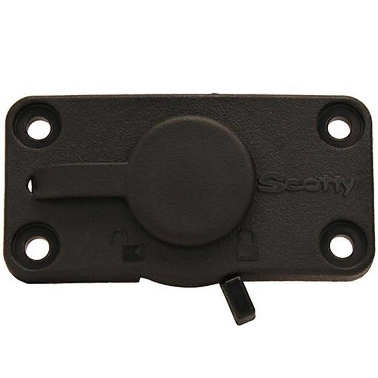 Scotty Flush Deck Mount Locking Black w/ Rain Cap