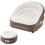 Single Size Inflatable Sofa，Double Inflatable Chair for Adults-Flodable Blow Up Couch Lounger-Portable Air Sofa for Indoor Living/Tent Camping/Outdoor Activities(White)