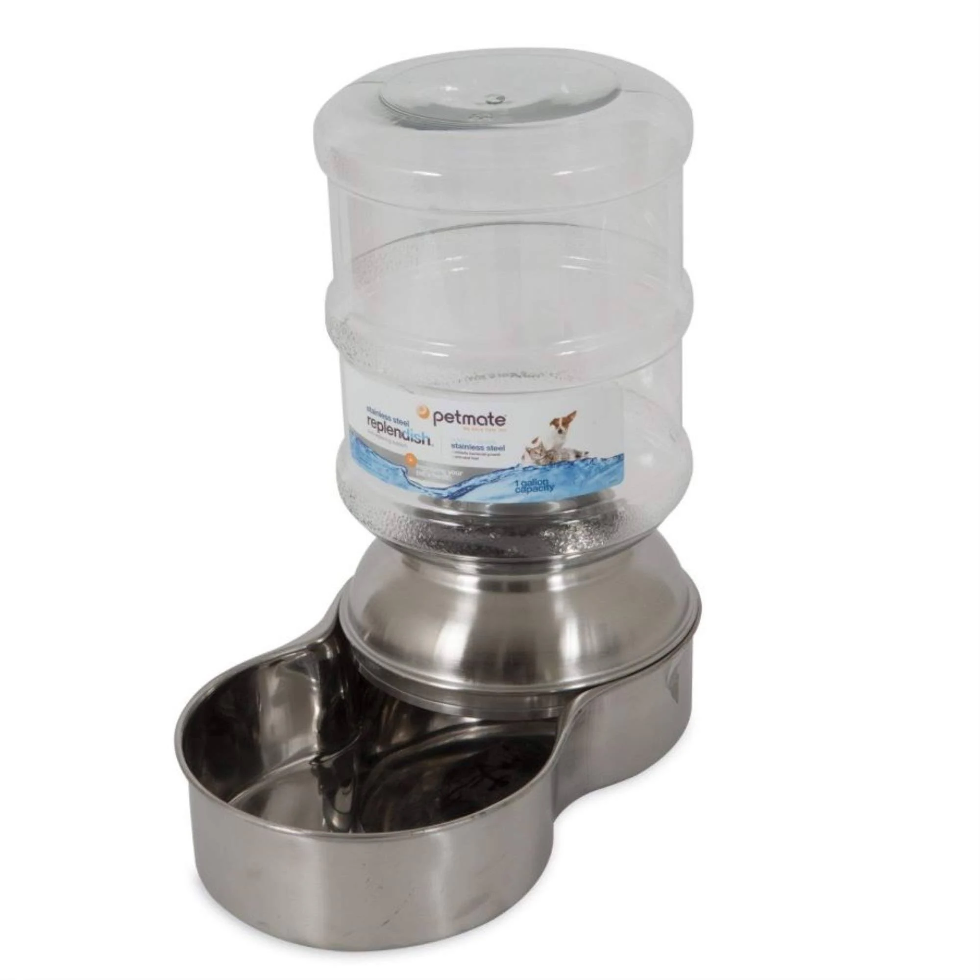 Petmate Stainless Steel Replendish Waterer, 1 Gallon