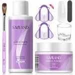 SAVILAND Acrylic Nail Kit – 30g Clear Acrylic Powder & 60ml Acrylic Liquid Set with Nail Brush Nail Forms Tools Extension Nail Kit for Beginners with Everything for Home DIY Salon Nails Application