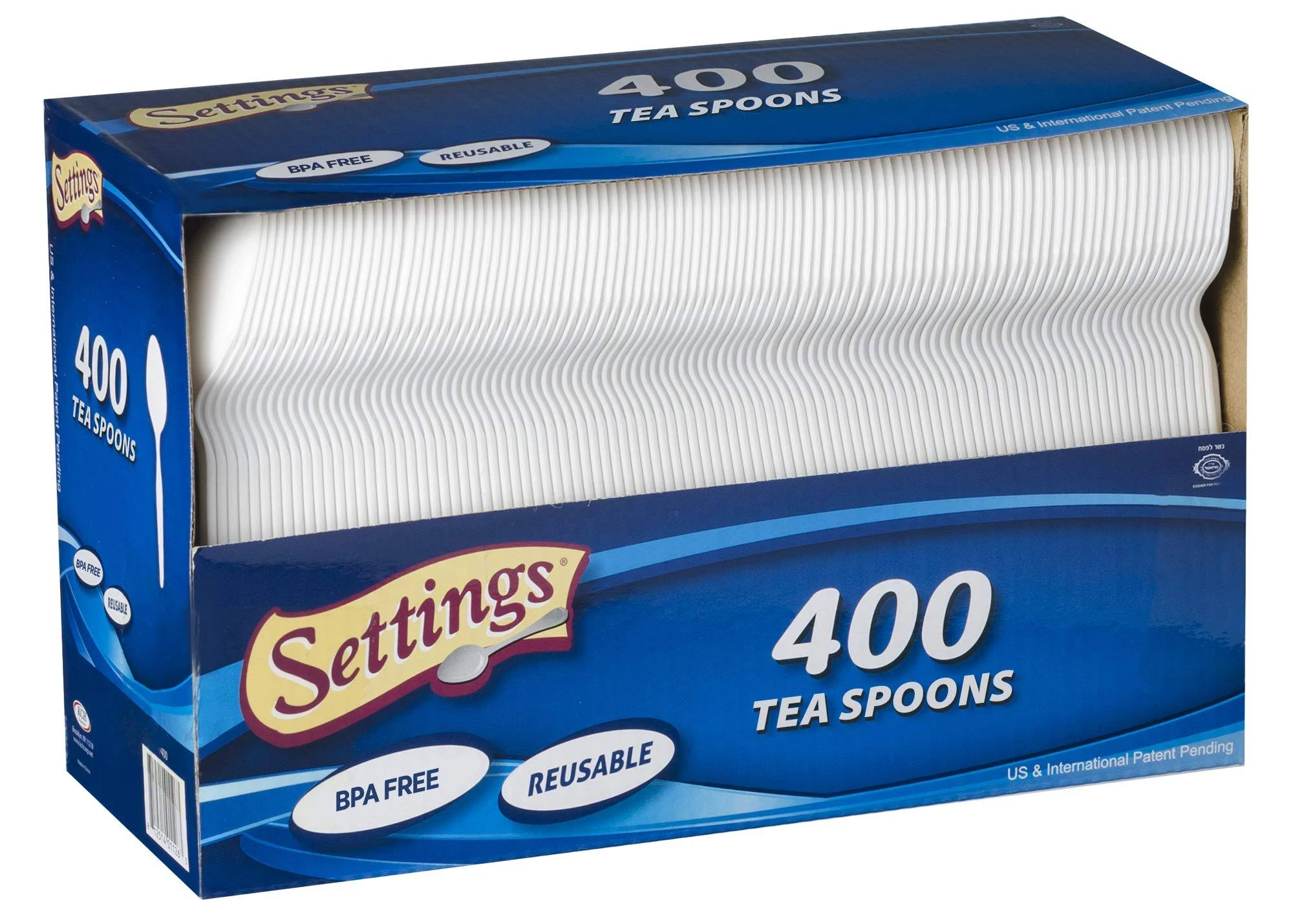 [400 Count] Settings Plastic White Tea Spoons, Practical Disposable Cutlery, Great For Home, Office, School, Party, Picnics, Restaurant, Take-out Fast Food, Outdoor Events, Or Every Day Use, 1 Box