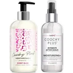 Coochy Plus Intimate Shaving Complete Kit - SWEET BLISS & Organic After Shave Protection Soothing Moisturizer Mist – Antioxidant Formula Prevents Razor Burns, Itchiness & Ingrown Hairs