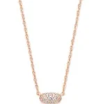 Kendra Scott Grayson Pendant Necklace in White Crystal, Rose Gold-Plated