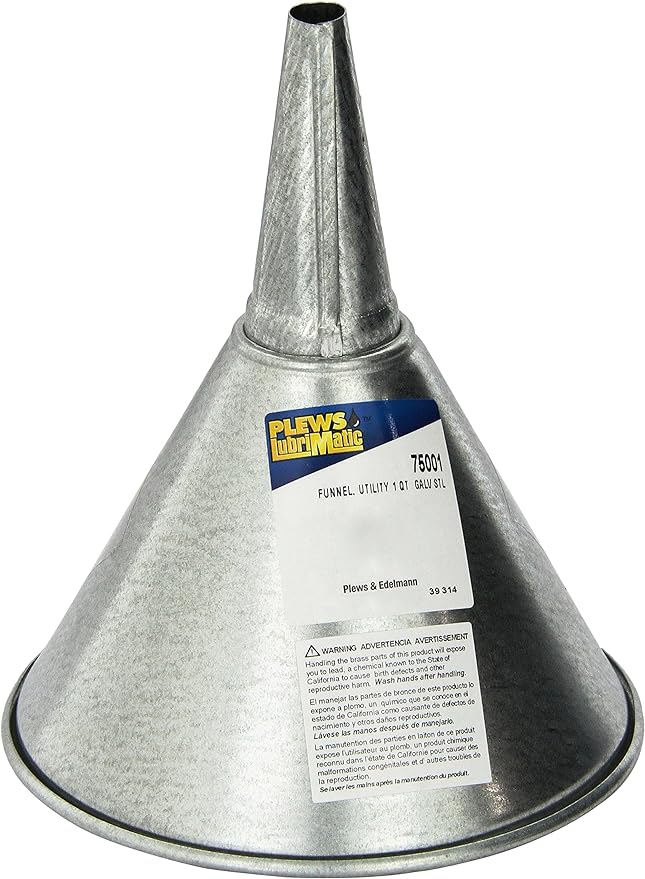 LubriMatic 75-501 Galvanized Steel Utility Funnel - 1 Quart