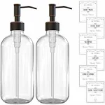 Sunrise Premium 2 Pack Clear Glass Soap Dispenser