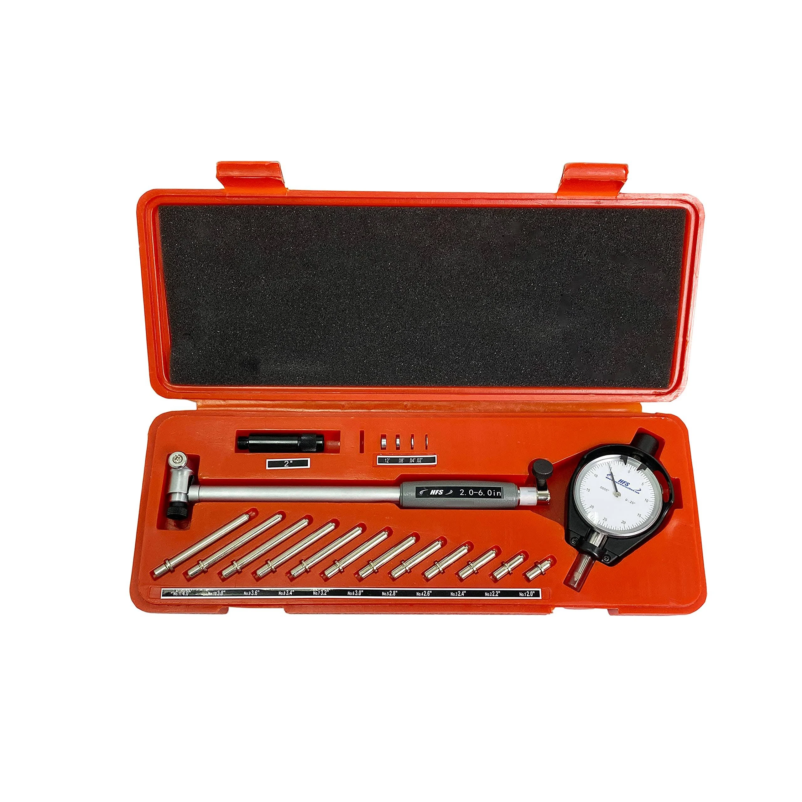 HFS(R) Dial Indicator Bore Gage Set - 0.0005" Graduation (2"-6" Range)