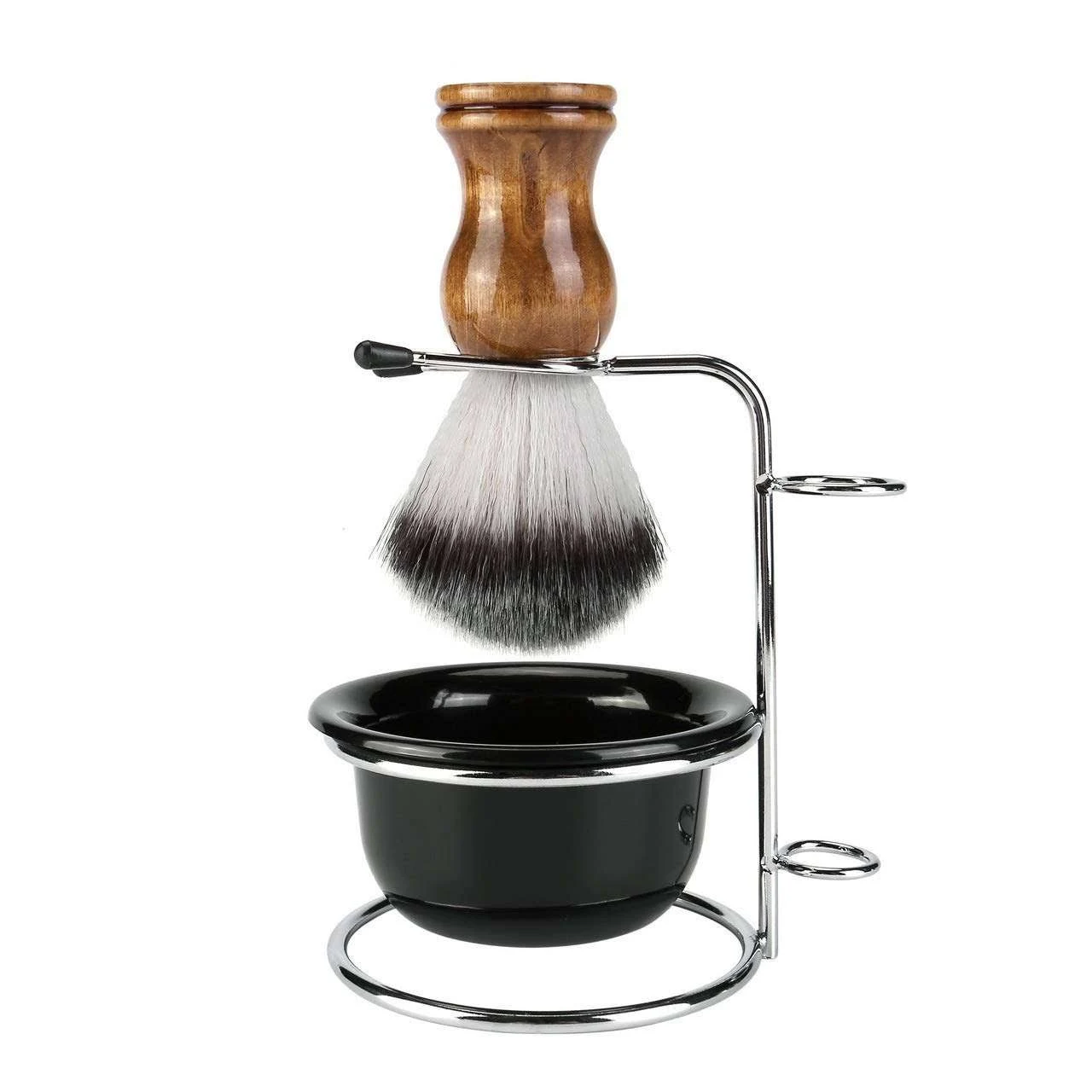 Aethland Men's Shaving Brush and Bowl Set, 3 in 1 Synthetic Shaving Brush with Alloy Shaving Stand & Shaving Soap Bowl Shave Brush Kit for Men Husband Father Birthday Boyfriend Valentines Day Gifts