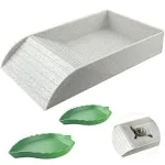 Quaocens 3 PCS Tortoise Food Dish with Ramp and Tortoise Water Bowl,gray Reptile Water Bowl,Reptile Water Dish Amphibians Habitat,Reptile Water Bowl