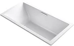 Kohler K-1835-GH-0 Underscore Rectangle Bathtub, White