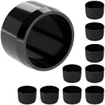 1/2&#034; External Flat PVC Cap, Black (10-PK) FORMUFIT Furniture Grade, Made in USA