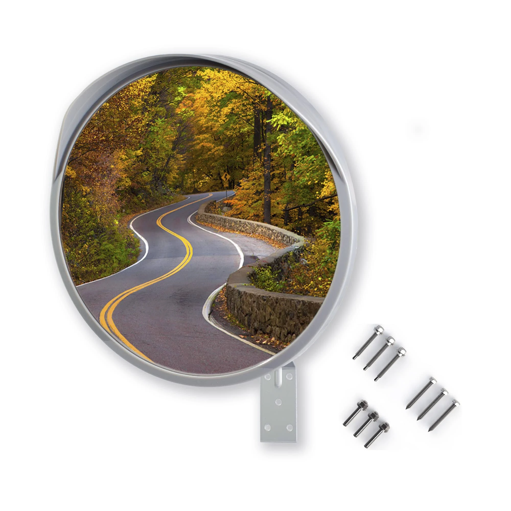 GREY 18 inch Convex Mirror, Outdoor or Indoor, Wide Angle View, Curved Traffic Safety and Security Mirror 460 mm