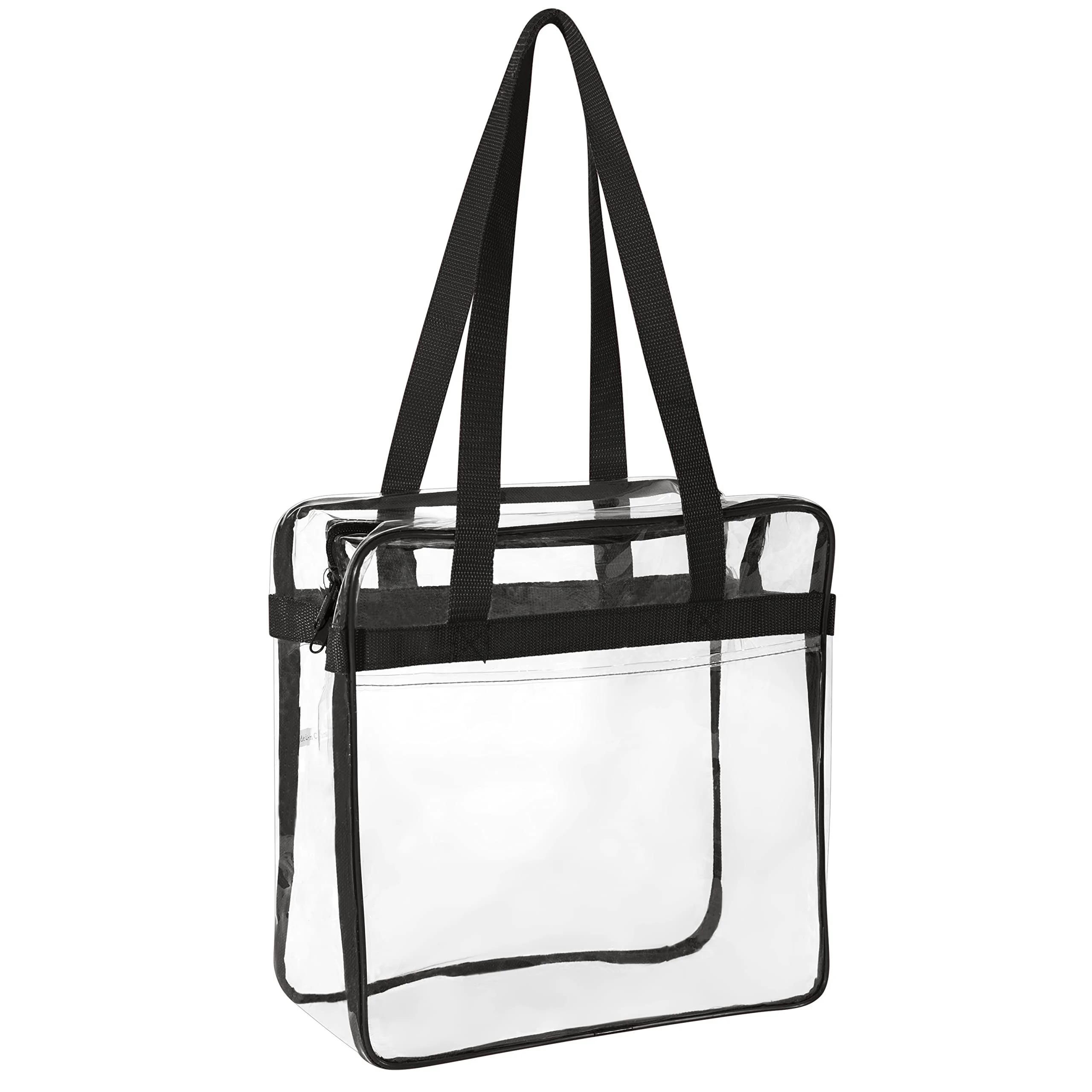 Bags for Less [Set of 2] Clear Bag Stadium Approved with Handles And Zipper - 12 inch x 12 inch x 6 inch