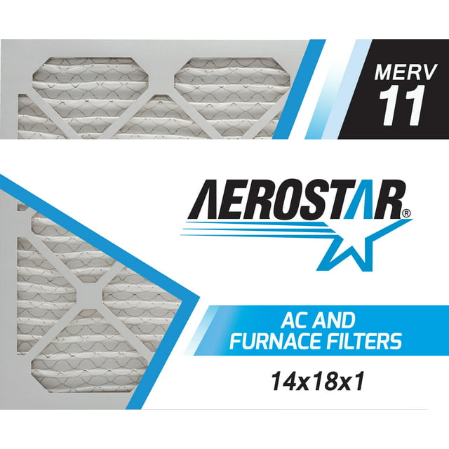 Aerostar 14x18x1 MERV 11 Pleated Air Filter 14x18x1 Box of 6 Made in the USA