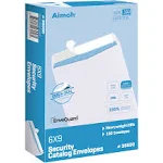 Aimoh 100 6 x 9 Self-Seal Security White Catalog Envelopes - 28lb, 100 Count, Security Tinted, Ultra Strong Quick-Seal, 6x9 inch (38600)