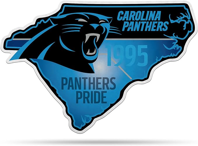 Rico Industries NFL Football Carolina Panthers State Shape Shape Cut Pennant