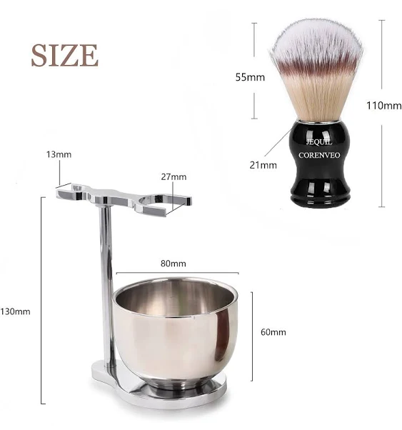 Deluxe Shaving Kit for Men, 3 in 1 Shaving Set, Shaving Brush, Shaving Bowl, Razor & Brush Holder