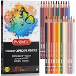 PANDAFLY Professional Colour Charcoal Pencils Drawing Set, Skin Tone Colored Pencils, Pastel Chalk Pencils for Sketching, Shading, Coloring, Layering