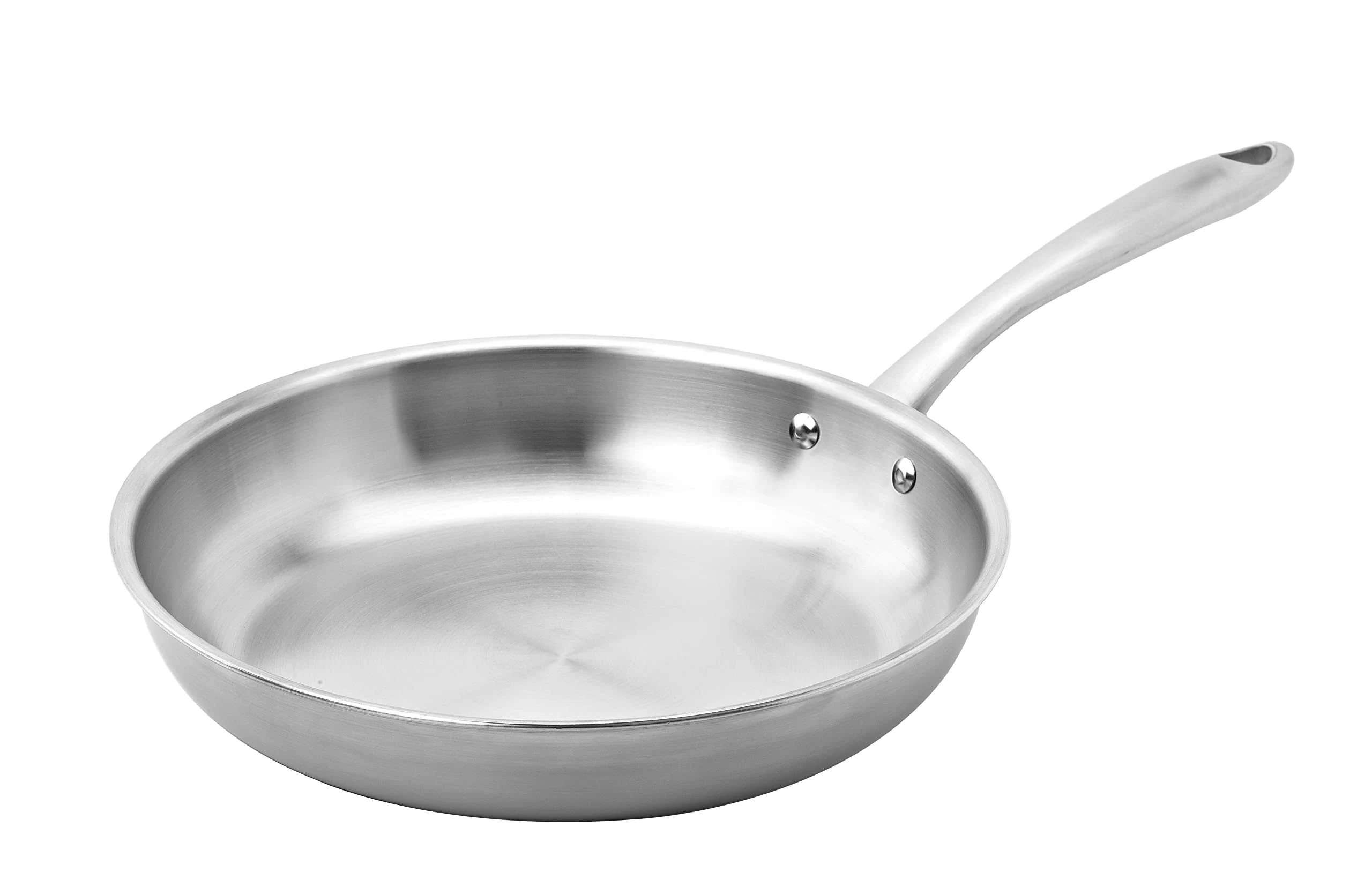 5-ply Stainless Steel Frying Pan 10inch, Full 5-Ply Clad Construction Professional Grade Pan, Brushed Finish, Induction Cooking Pan, Oven Safe, Dishwasher Safe