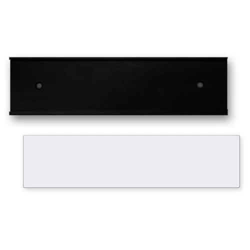 2 x 8 Wall or Door Nameplate Holder with Clear Plastic Insert - Pack of 10 (Black)