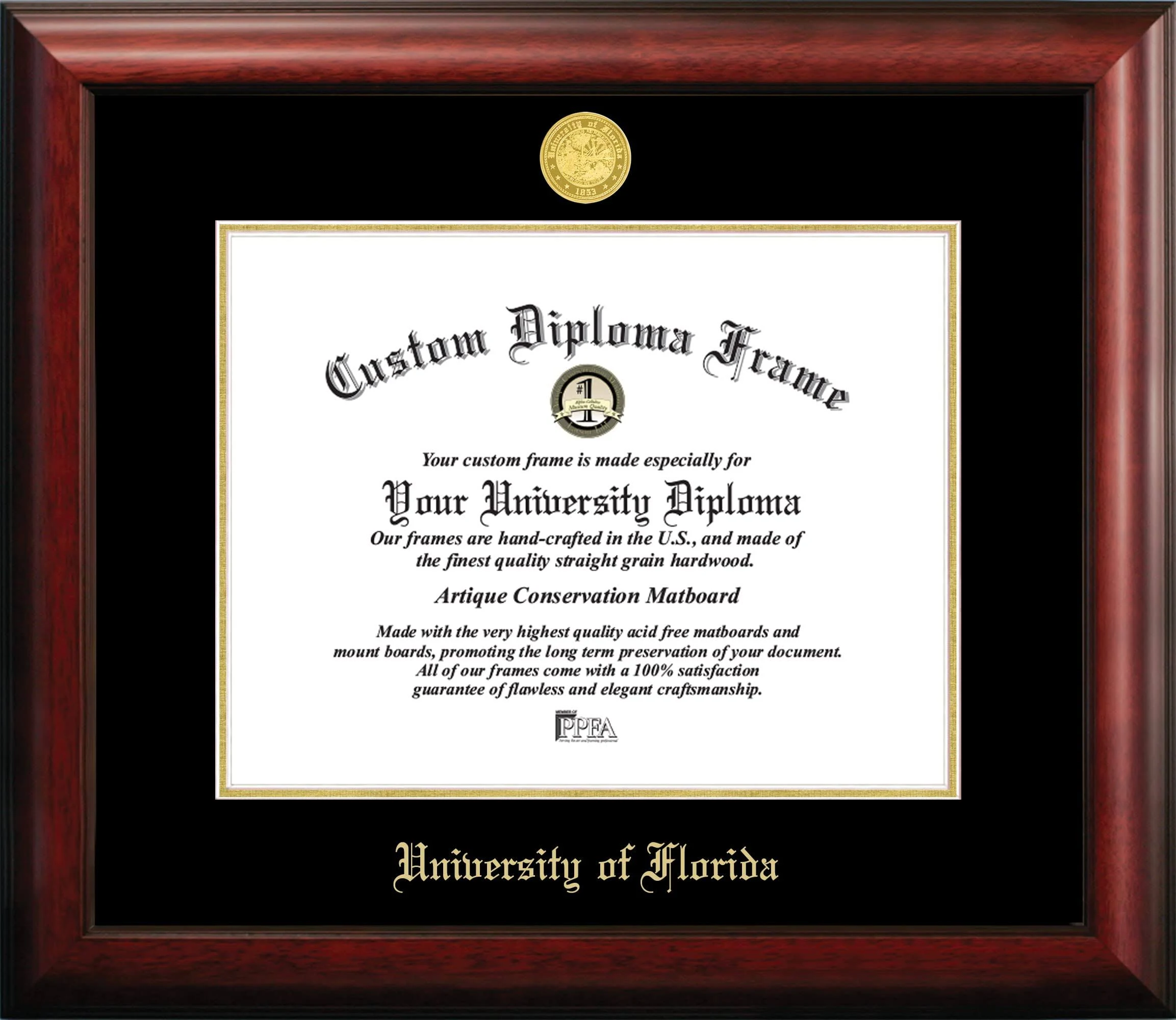 Florida Gators Gold Embossed Diploma Frame