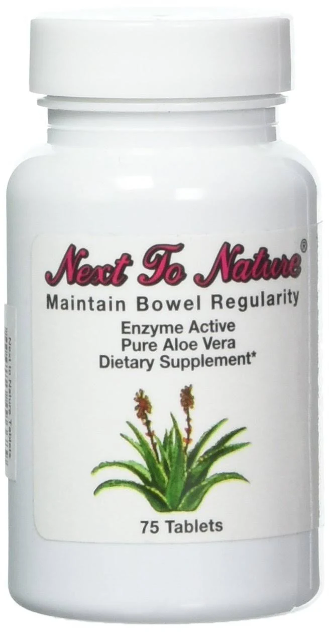 Next to Nature Tablets: Herbal Aid to Regularity, Pure Aloe Vera Dietary Supplement, 75 Tablets