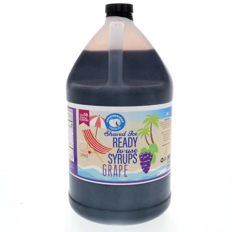 Hypothermias Grape Ready to Use Gallon (128 Fl. Oz) Hawaiian Snow Cone Flavors Syrup - Shaved Ice, 100% Pure Cane Sugar