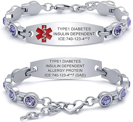 Medical Alert Bracelets for Women Men, Personalized Custom Medical ID Bracelet, 7 Chakras Beaded Emergency Medic Alert ID Bracelet, Free Engraving