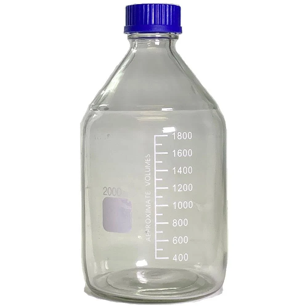 Karter Scientific 2000ml Glass Round Media Storage Bottles with GL45 Screw Cap, Borosilicate, (Single)