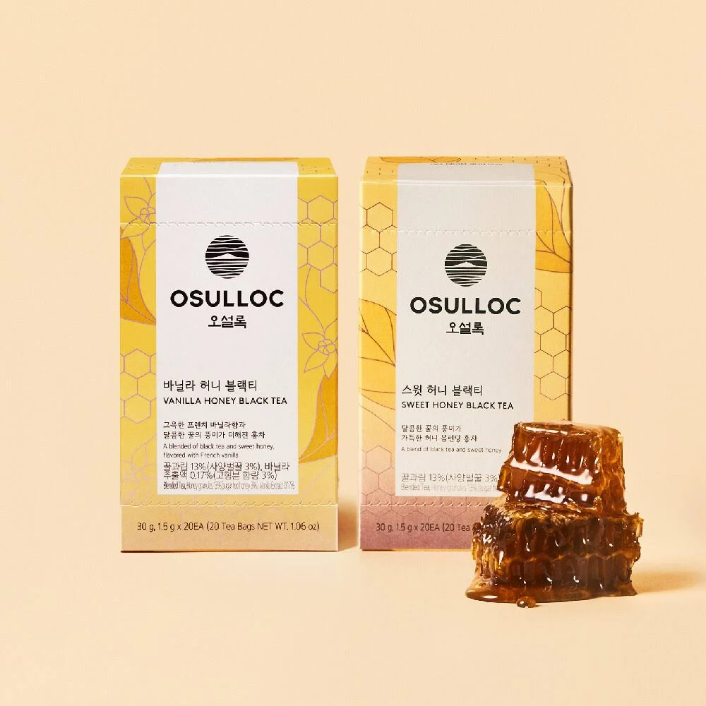 OSULLOC Black Tea 20ea 2 Options (vanilla Honey/Sweet honey)