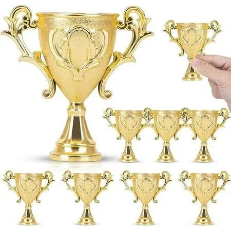 9pcs Trophy Award-foci Cozi Gold Mini Trophies for Kids,Plastic Football Awards ...