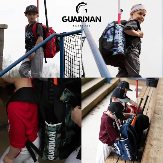 Guardian Baseball Rookie Youth Baseball Bat Bag - Boys or Girls (Black/White)